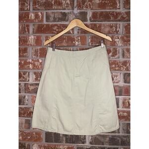 Eddie Bauer Green Denim Short Skirt Size 8 100% Cotton Minimalist Casual